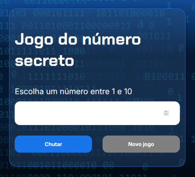 Foto do projeto jogo do número secreto